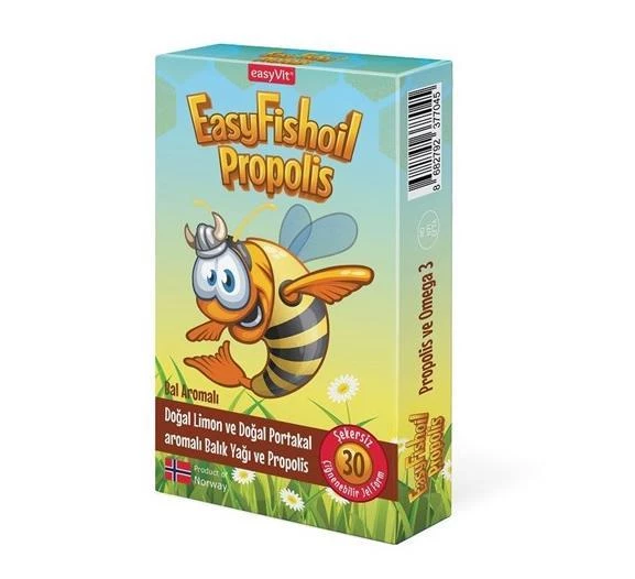 Easyvit Easyfishoil Propolis Omega 3 Bal Aromalı 30 Jel Tablet