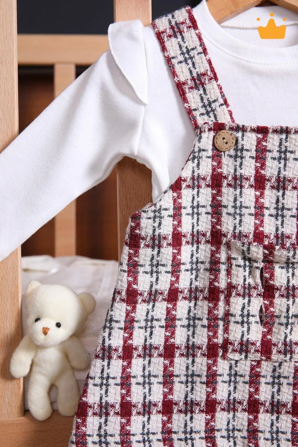 Babyhola Şık Bayramlık Ayılı Oyun Arkadaşı Tüvit Kız Bebek Çocuk Badi Jile 2'li Oyuncaklı Elbise Takım 2339 - 11