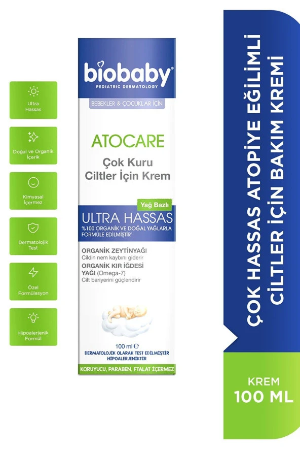 Biobaby Atocare Kuru Ve Atopik Ciltler İçin Krem 100 ML