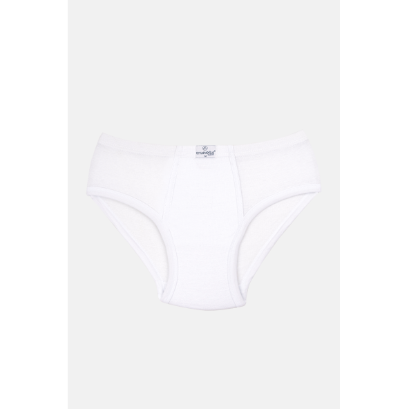 Ceylanoğlu Erkek 6'lı Beyaz Ribana Biyeli Külot-045