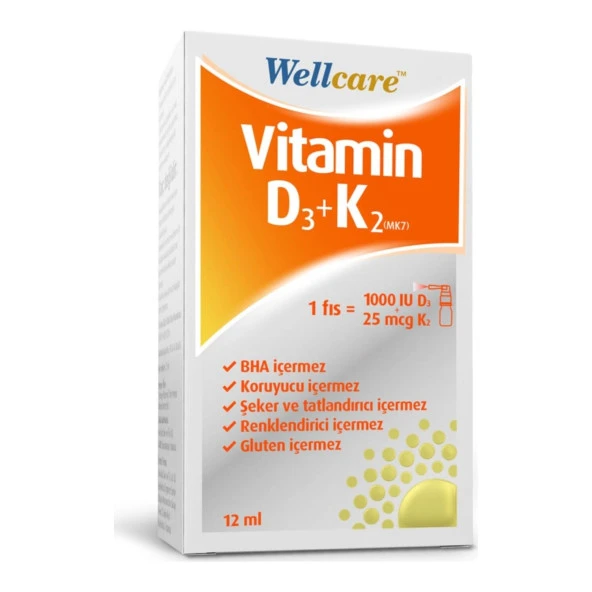 WELLCARE D3K2 Oral Sprey 12 ML