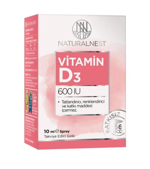 Naturalnest Vitamin D3 600 IU Sprey 10 ml