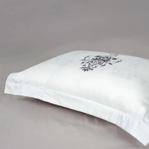 BASKILI SATEN ÇİFT KİŞİLİK NEVRESİM TAKIMI MELORY - Resim 3