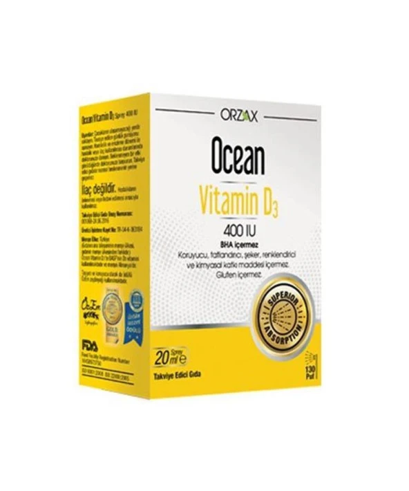 Ocean Vitamin D3 400 IU Oral Sprey 20 ML