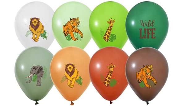 Wıld Lıfe Temalı Baskılı Balon 10 Adet