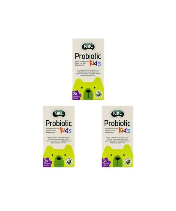 NBL Probiotic Kids 30 Çiğneme Tableti x 3 Adet