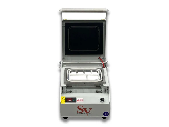 Sönmez Manuel 6 Bölmeli Kahvaltı Tabağı Kapatma Paketleme Makinesi Beyaz ürün görseli 1