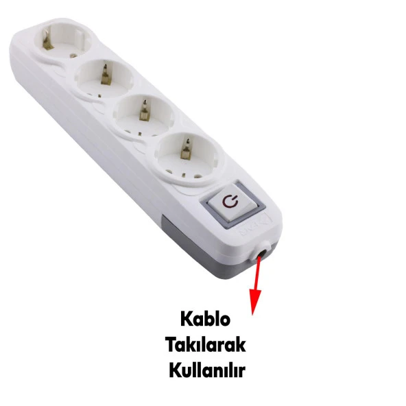 4lü Grup Priz Anahtarlı Klemensli Fiş Priz Topraklı Çoklu Grup Priz Çoğaltıcı Dörtlü Kablosuz - Resim 2