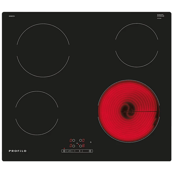 Profilo OR06ET011 Siyah Cam Seramik Gömme Ankastre Ocak
