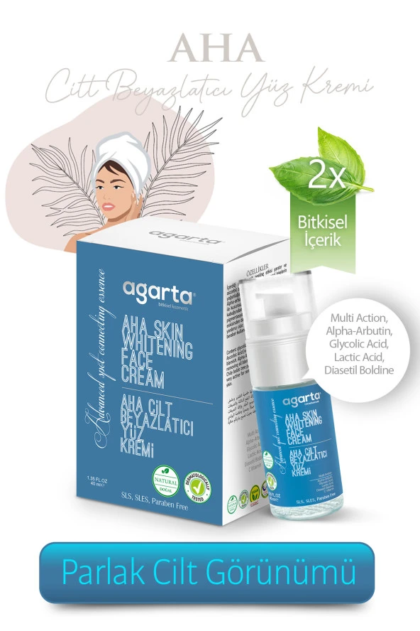 Agarta AHA (Cilt Yenileme) Cilt Beyazlatıcı Yüz Kremi 40 ml