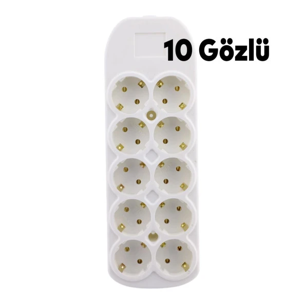 10lu Grup Priz Klemensli Fiş Priz Topraklı Çoklu Grup Priz Çoğaltıcı Onlu Kablosuz - Resim 3