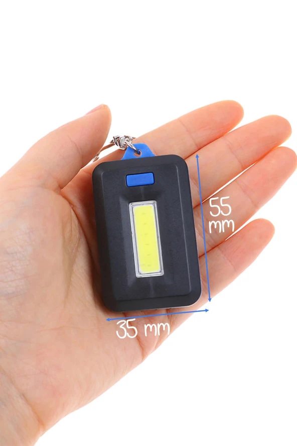 3 Modlu Anahtarlığa Takılan El Feneri Pil Dahil Mini COB Led Küçük Lamba Işık Acil Durum Lambası - 4