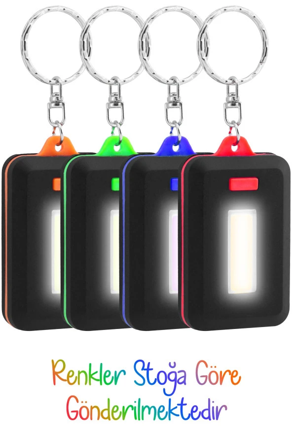 3 Modlu Anahtarlığa Takılan El Feneri Pil Dahil Mini COB Led Küçük Lamba Işık Acil Durum Lambası - 6