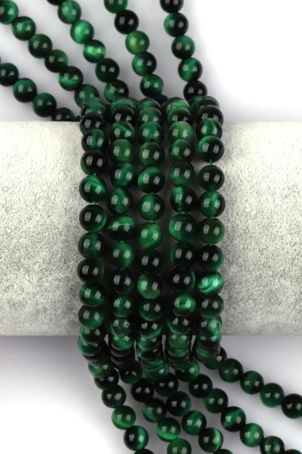 Yeşil Kaplan Gözü Doğal Taş Dizi 6 mm Küre Kesim ürün görseli