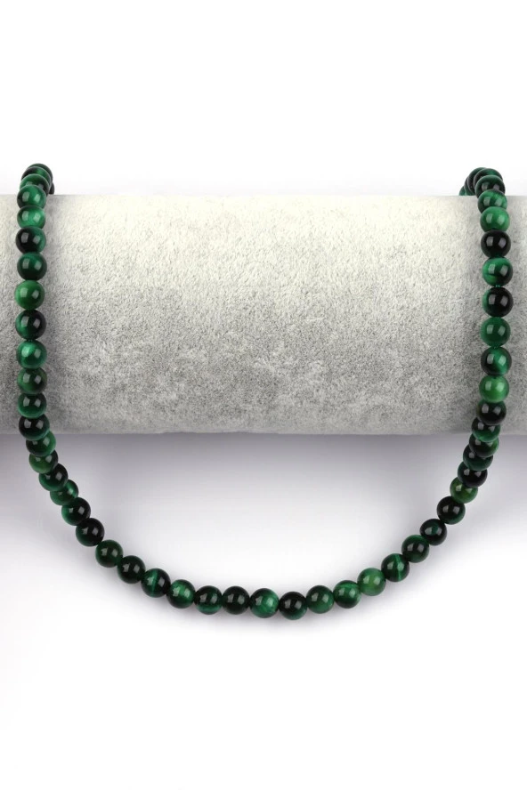 Yeşil Kaplan Gözü Doğal Taş Dizi 6 mm Küre Kesim - Resim 2