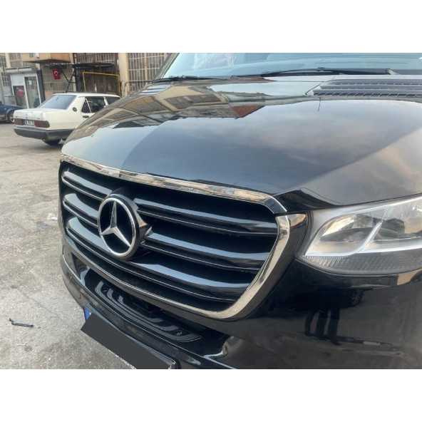 Mercedes Sprinter W907 Krom Ön Panjur Çerçevesi 4 Parça 2018+ Paslanmaz Çelik - 3