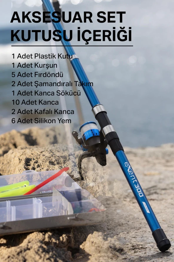 Exent Tam Takım Hobi Kıyı Olta Seti - 300cm Kamışla - Resim 2