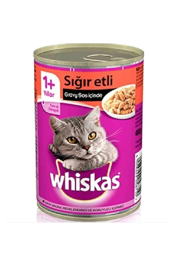 Gravy Soslu Sığır Etli Kedi Konservesi 400gr X 6 Adet Beef Cat Food