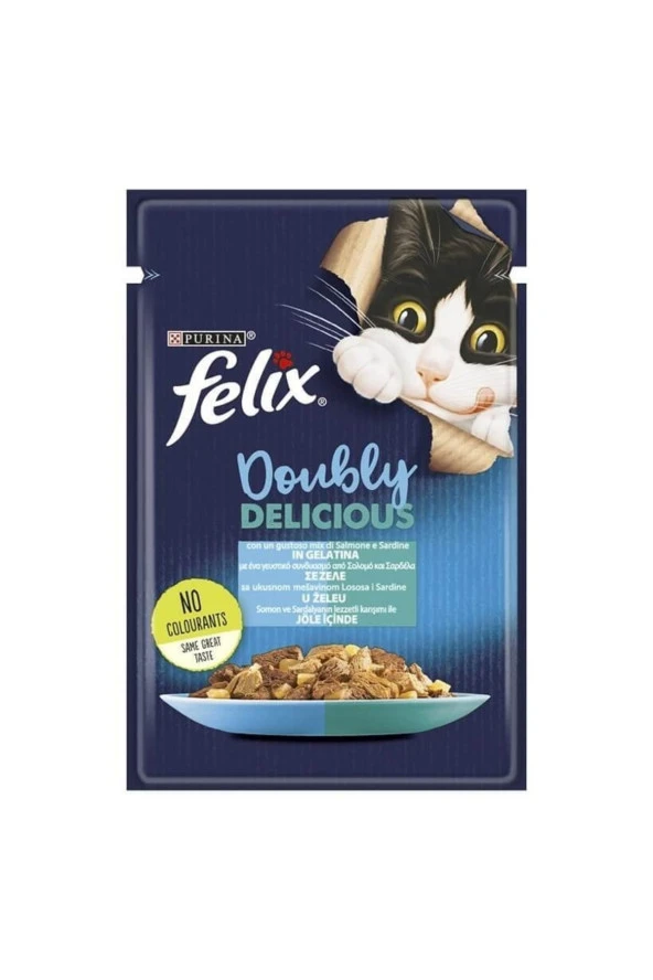 Yetişkin Somon Sardalya Kedi Pouch 85 Gr X 8 Adet