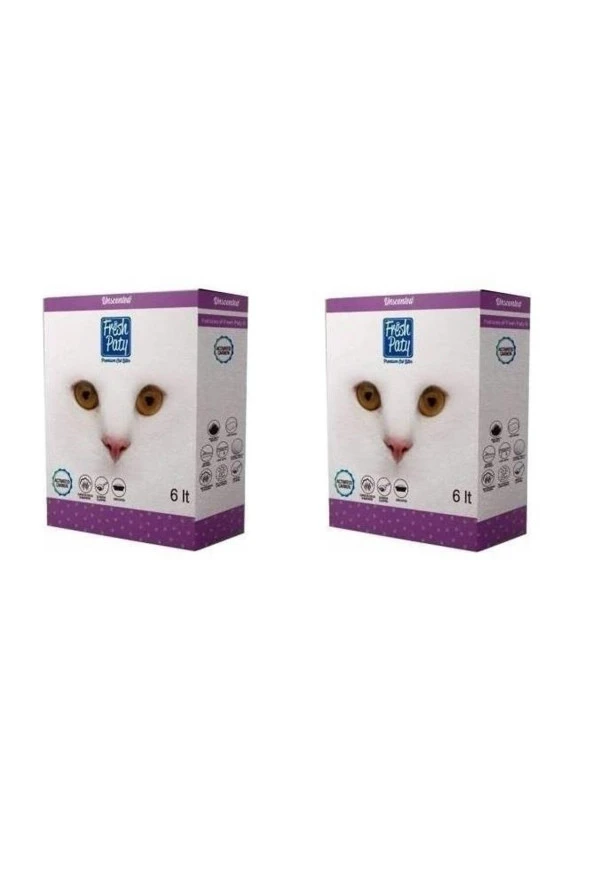 Paty Unscented Kokusuz Aktif Carbonlu Topaklaşan Kedi Kumu 6 Lt 2 Adet