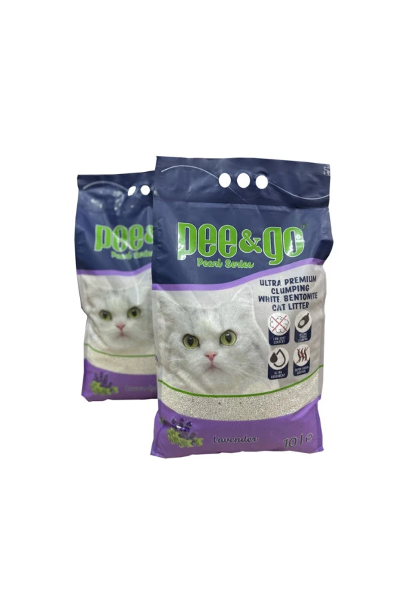 Pee&Go Kedi Kumu 10 Lt Lavanta Kokulu x 2 ADET