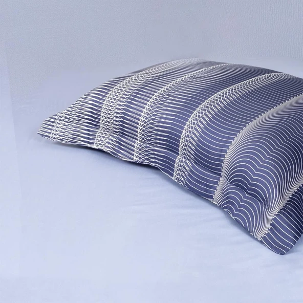 BASKILI SATEN ÇİFT KİŞİLİK NEVRESİM TAKIMI SIRIUS - Resim 3