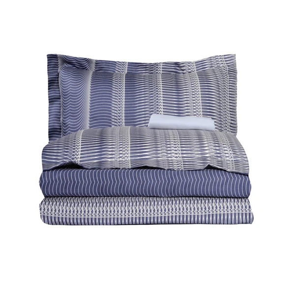 BASKILI SATEN ÇİFT KİŞİLİK NEVRESİM TAKIMI SIRIUS - Resim 4