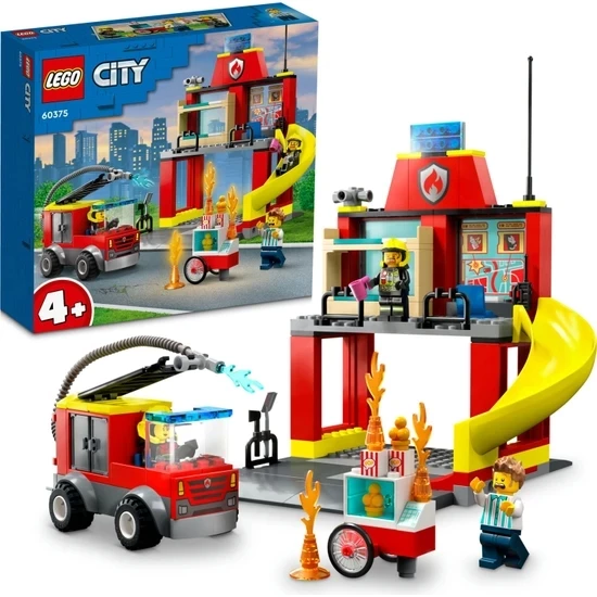 LEGO® City Itfaiye Merkezi ve Itfaiye Kamyonu 60375 - 4 Yaş ve Üzeri Için 3 Minifigür Içeren Eğlenceli Bir Başlangıç Oyu