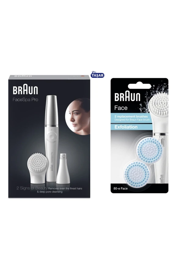 Braun Facespa Pro Serisi (910) Yüz Epilatörü Ve Yüz Temizleme Cihazı + Face Peeling 80-e