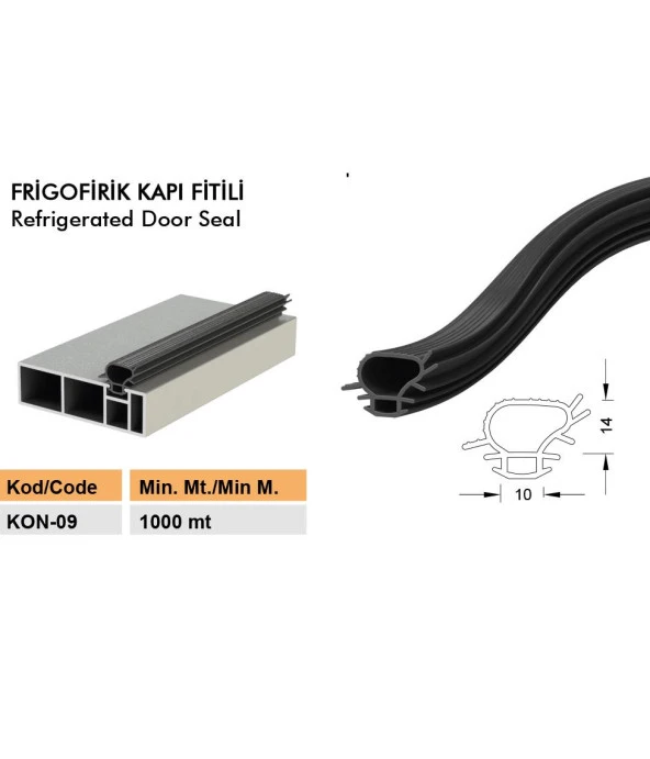 Contacall Frigofirik Kapı Fitili Alüminyum Araç Kapak Fitili Siyah 10 Metre - 3