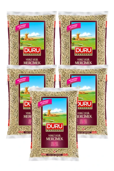 Duru Yerli Yeşil Mercimek 5x1000 Gr ürün görseli 1