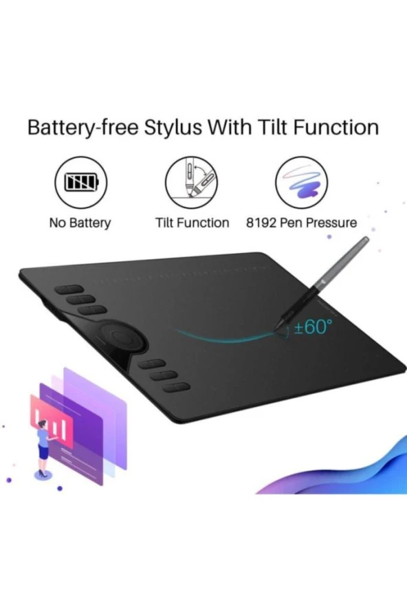Huion HS610 10x6.25" Grafik Tablet - 8