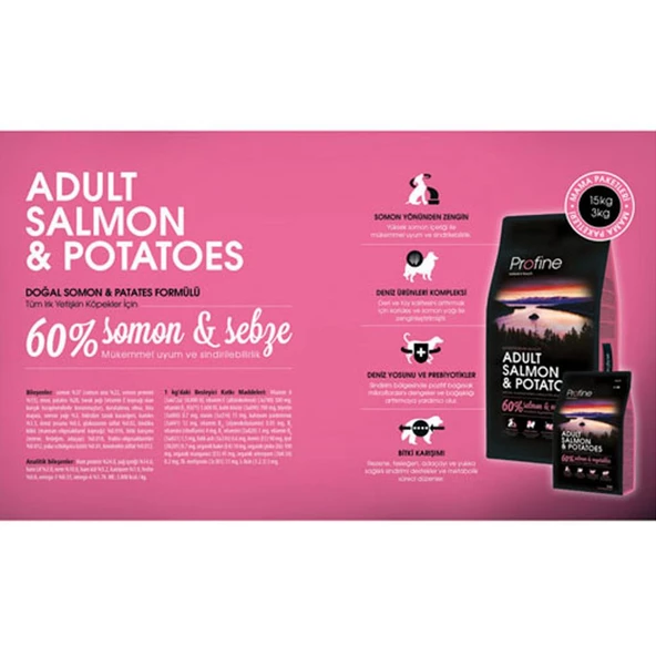 Profine 3Kg Adult Somon Etli Yetişkin Köpek Maması - 3