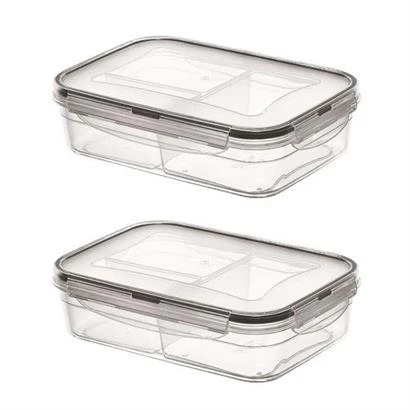 3 Bölmeli Kilitli Kapaklı 1 Litre Erzak Saklama Kabı LC-510 - 9