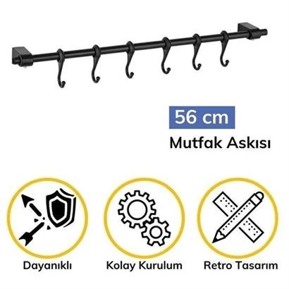 Kaşık Kupa Duvara Monte Edilen 6 Kancalı Askı - 7