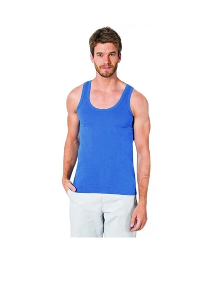 SEHER YILDIZI 0001 ERKEK ASKILI ATLET 12 ADET  M MAVİ - Resim 5