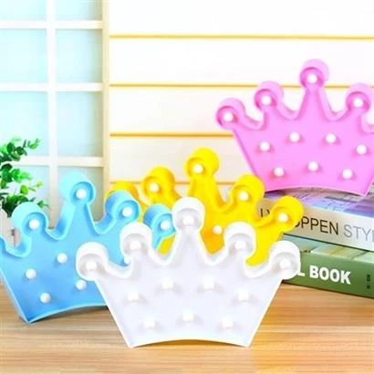 3D Dekoratif Pilli Kraliçe Tacı Model Led Masa ve Gece Lambası - 7