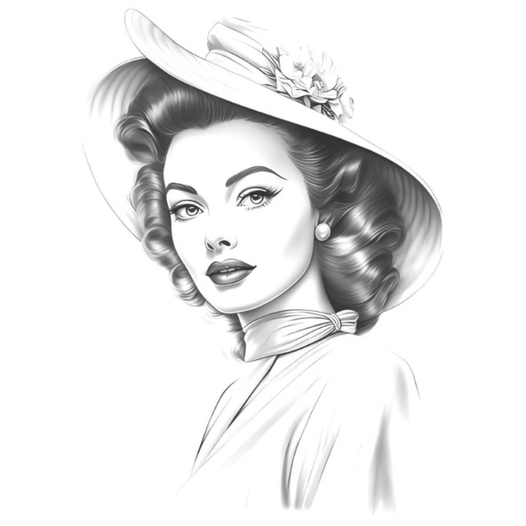 Wintage Kadın Boyama Kitabı (Tonlamalı Boyama) - 3