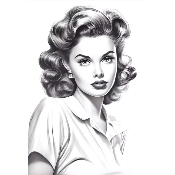 Wintage Kadın Boyama Kitabı (Tonlamalı Boyama) - 6