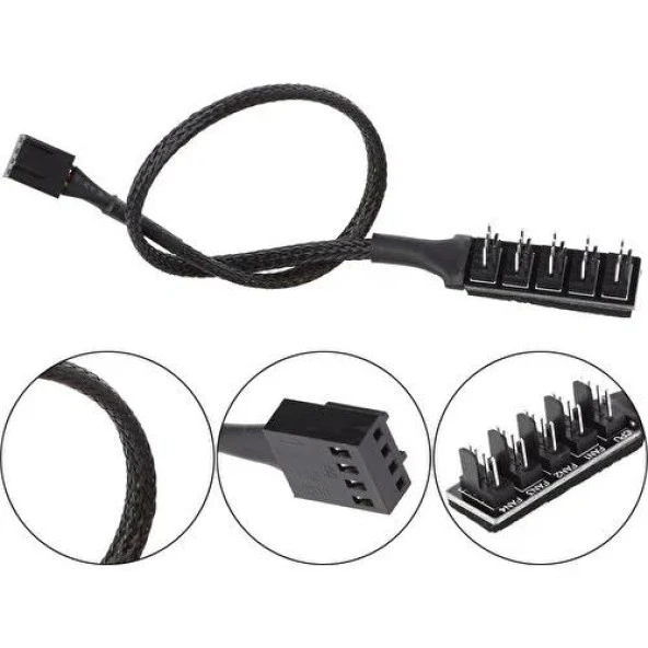 Fan Çoklayıcı Kablosu 4 Port Y Pwm Splitter 4 Pin CPU 12V Switch IDE Molex - 4353 - 2