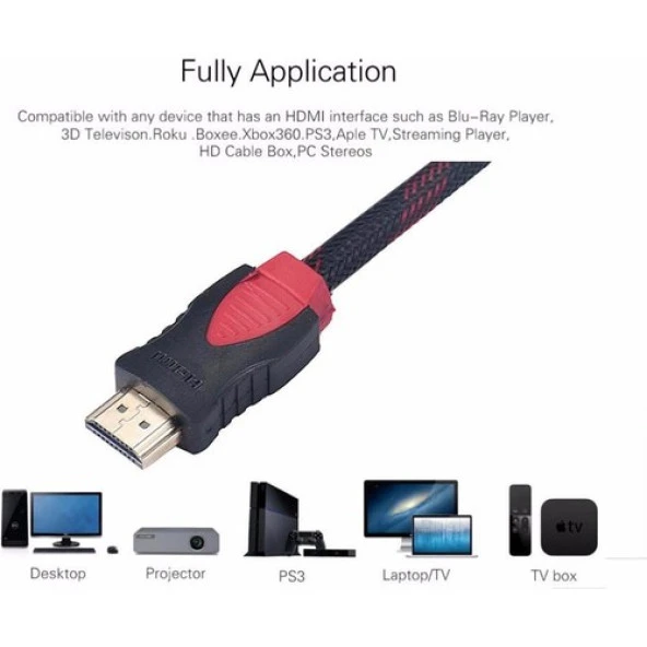 HDMI Kablosu Altın Uçlu 1.4b 3D 3 Metre Bilgisayara TV Bağlama 4240 ürün görseli