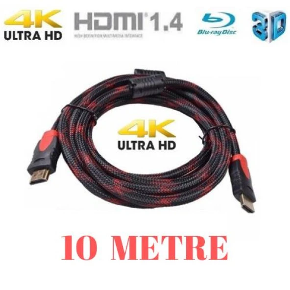 HDMI Kablosu Altın Uçlu 1.4b 3D 10 Metre HDMI Kablosu AL - 4241 - 5