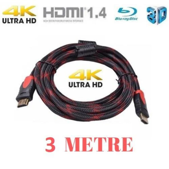 HDMI Kablosu Altın Uçlu 1.4b 3D 3 Metre Bilgisayara TV Bağlama 4240 - Resim 5