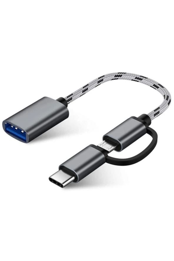 USB 3.0 OTG To Type C Micro USB Data Şarj Çevirici Dönüştürücü Adaptör - 4901