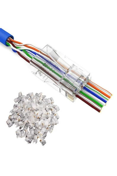 Ancheyn Yeni Nesil Delikli Cat6/Cat5 RJ45 Jack Konnektör UTP 100 Adet 4381