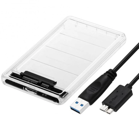 2.5 İnç USB 3.0 Harici SSD Harddisk Şeffaf Taşınabilir HDD Kutusu - 4266