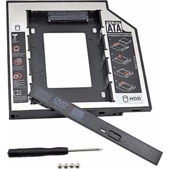 12.7mm HDD Caddy DVD SSD Kutu Sata CD KIZAK İKİNCİ HARDDISK LAPTOP NOTEBOOK - 4717