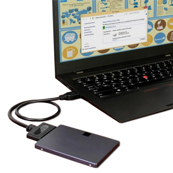 Ancheyn Usb 3.0 Yüksek Hızlı 2.5 İnç SATA SSD ve HDD Harddisk Kablosu 15 + 7 Pin 4469 - Resim 6