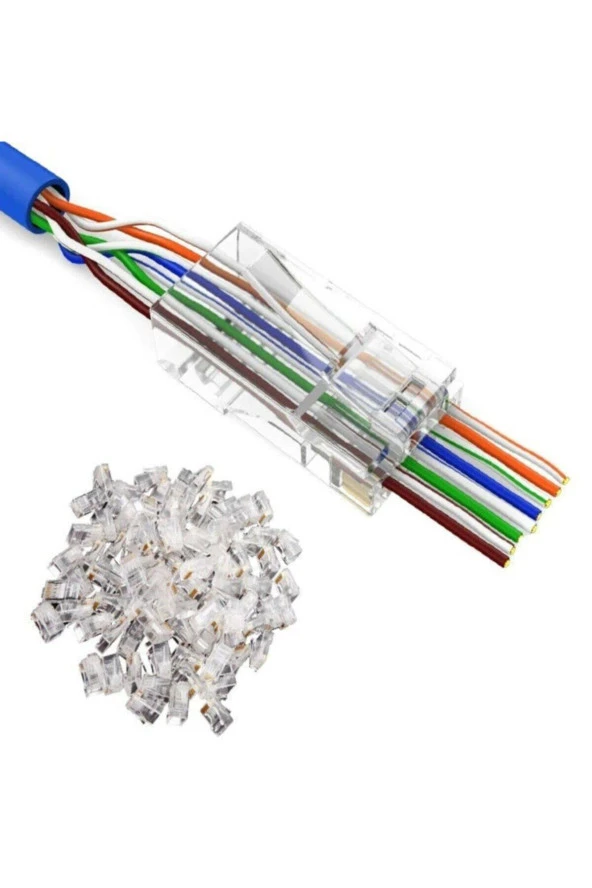 Yeni Nesil Delikli Cat6/Cat5 RJ45 Jack Konnektör UTP Jak 100 Adet - 4381