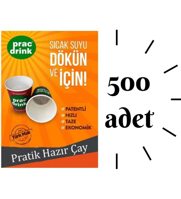 500 lü Karton Bardakta Hazır Pratik Çay